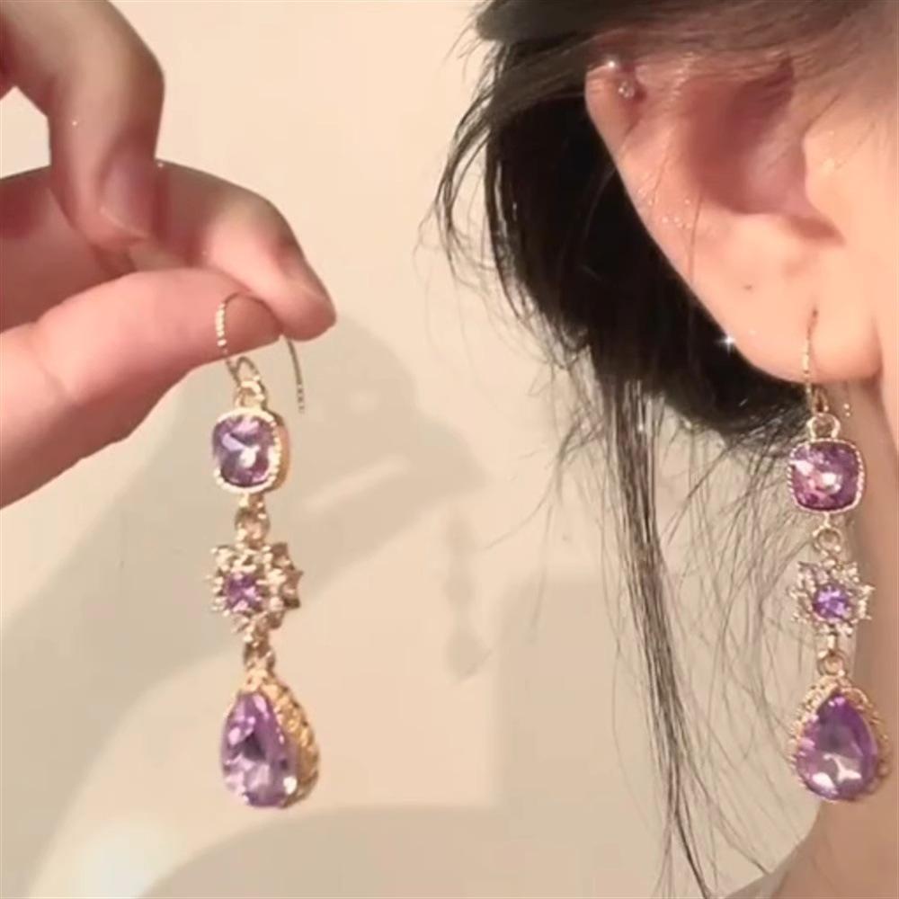 Cercei cu șurub pătrați din zirconiu cu ac de argint - Lux ușor, Stil Curte High-End, Design la modă și versatil.