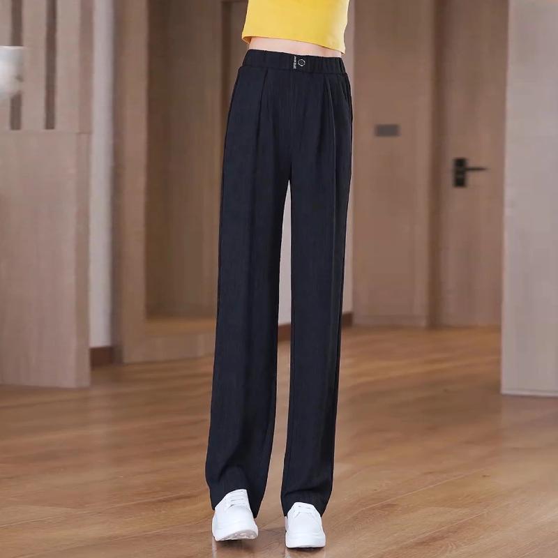 

Spring/Summer 2026 Women s High-Waisted Slimming Wide-Leg Pants - Loose Drapey Fit for a Casual Look. M (95-105 jin) темно-серого