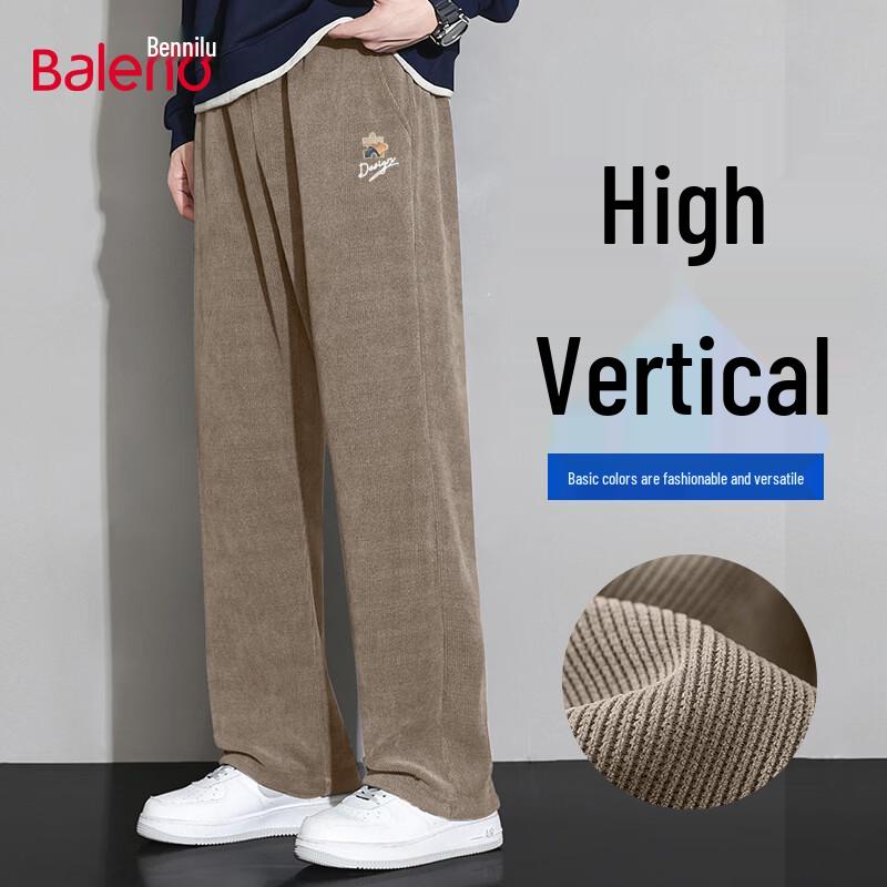 Baleno Men's Chenille Straight-Leg Casual Pants