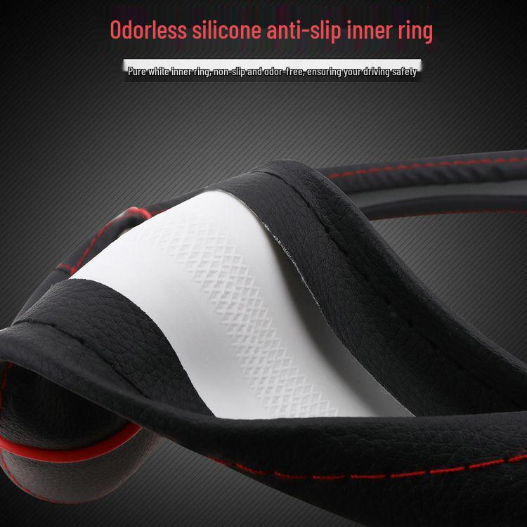 Universal Non-slip Leather Steering Wheel Cover for All Seasons