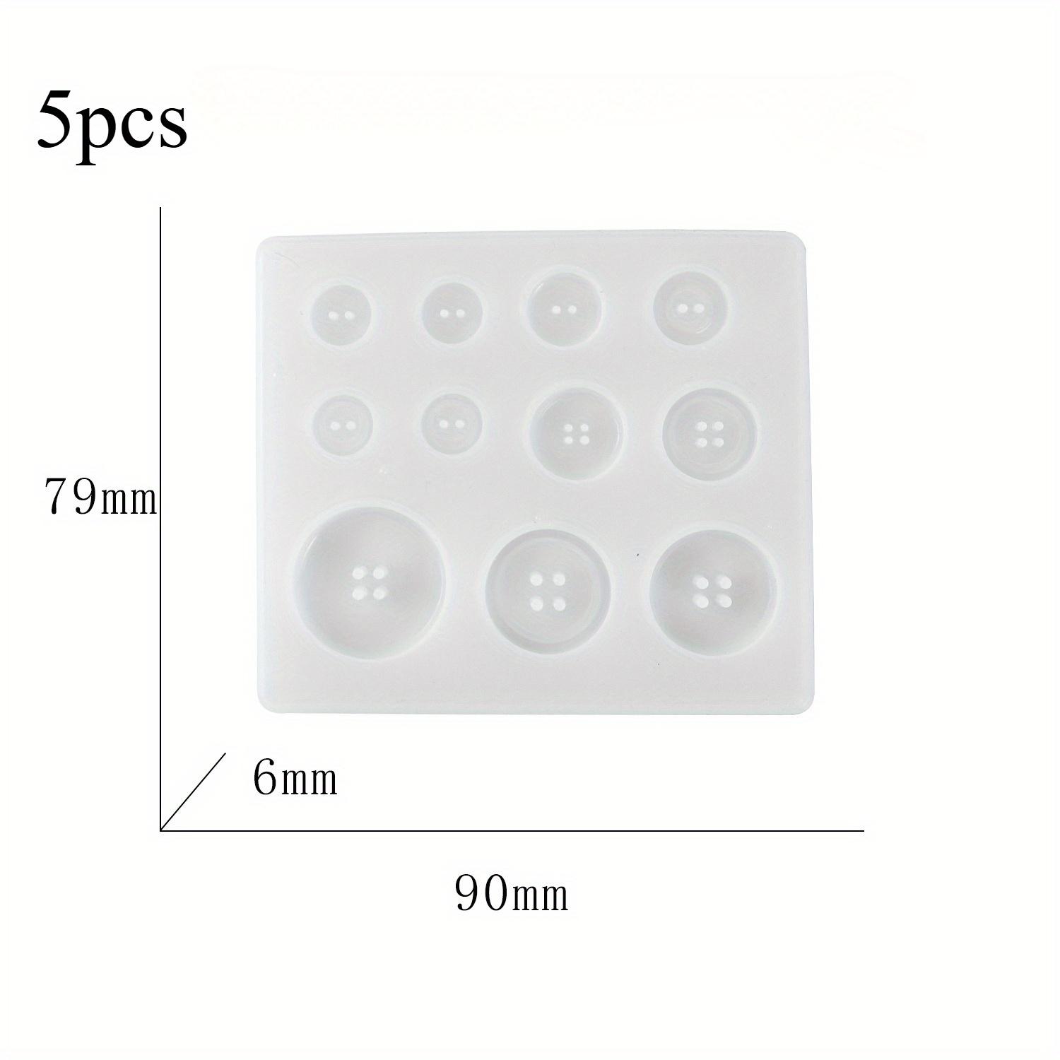 

5pcs Button Mold with Hole Mold Non-stick Art Decoration Cake Baking Tools DIY Silicone Mold Resin Button