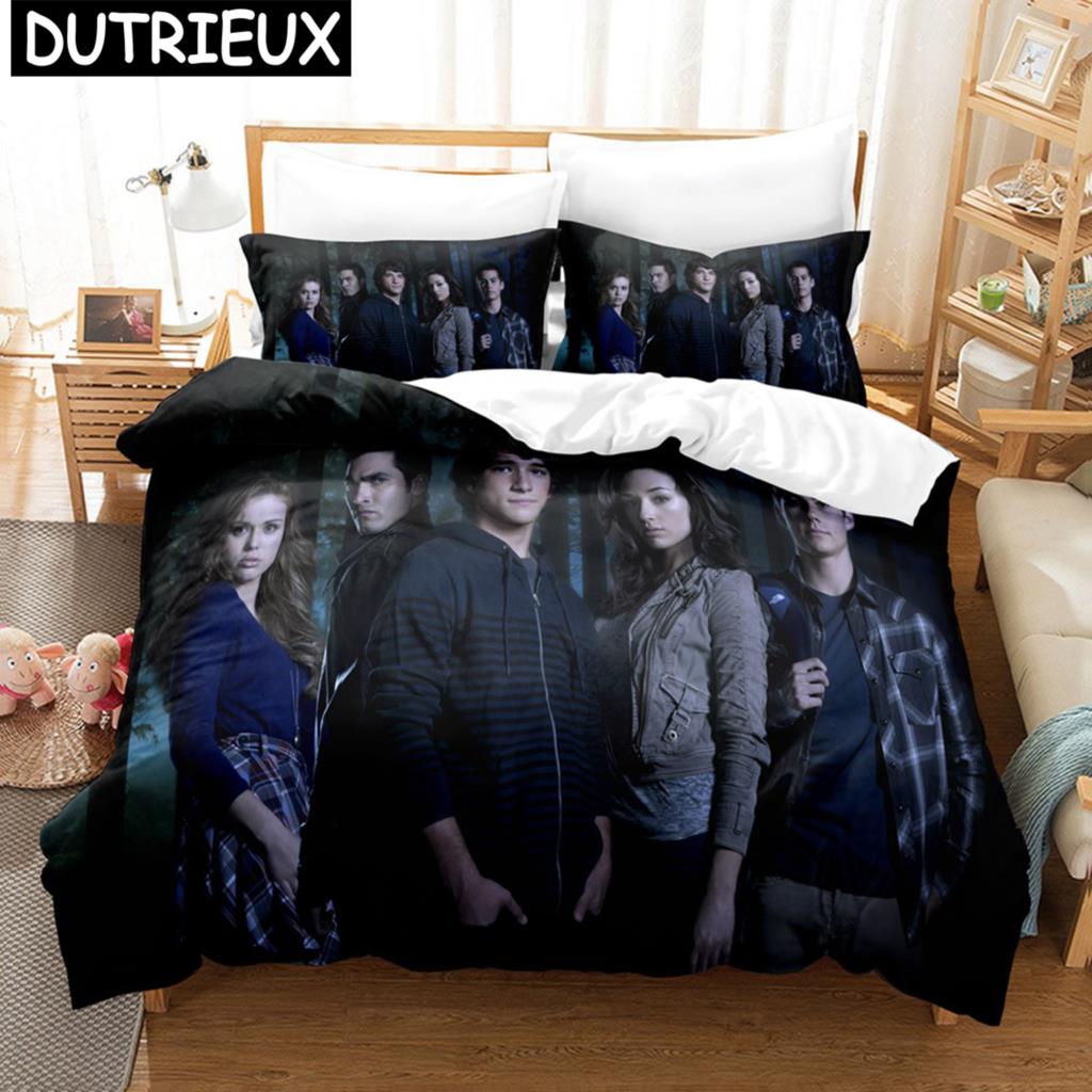 Teen Wolf Bettwäscheset Amerikanische TV-Serie Bettbezug Mode Geschenk für Teenager Männer 3-teilig Twin Single Queen King Size Bettbezugset