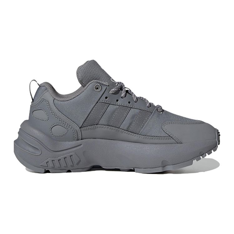 Adidas Originals ZX 22 Round Toe Lace-Up Cushioning Durable Low-Top Running Shoes Kids Sneakers Gray HQ1571