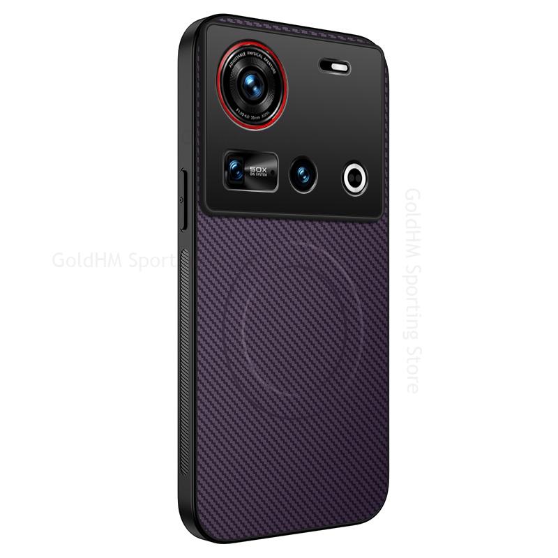 Carbon Fiber Wireless Charging Phone Case For ZTE Nubia Z70 Ultra Soft Bumper Phone Cover Magnetic Fundas Cover For ZTE Nubia Z70 Ultra Coque Shell
