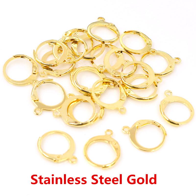 14x12mm 30pcs High Quality Silver Plated Rose Gold Color Rhodium Plated Brass French Earring Hooks Wire Settings Base Whole Sale