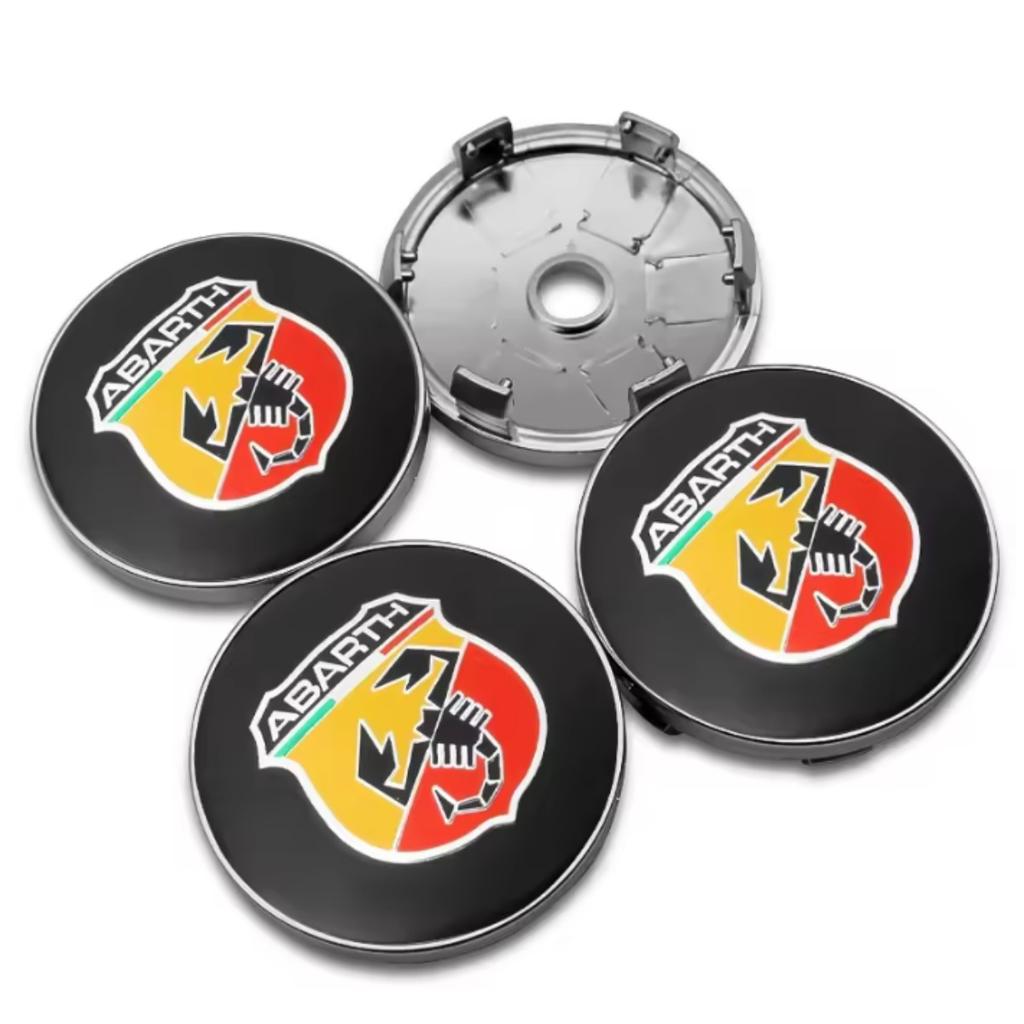 4Pcs 60mm Car Emblem Badge Wheel Center Hub Caps Cover for Abarth 500 595 695 Punto Stilo Palio Bravo Doblo Aegea Strada