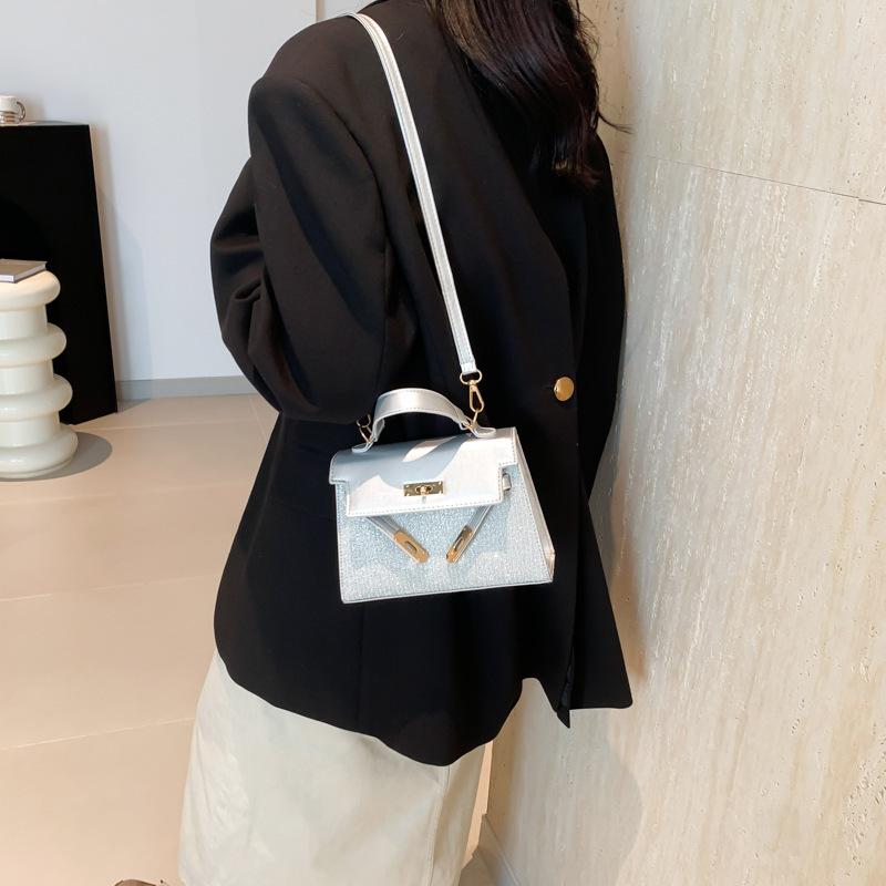 Sequin small bag women's 2025 autumn new high-end small square bag gold silk embroidery thread high-value shoulder messenger bag