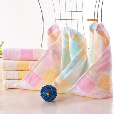 Baumwolle Kariert Quadratisches Handtuch Klein 10"x10" Gesichtstuch Saugfähig Bunt Kariert Waschlappen für Zuhause Küche Gesichtswaschen Schweiß Abwischen