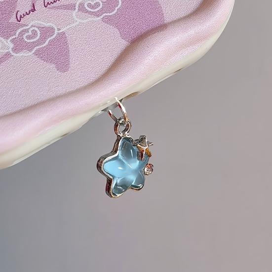 Prachové záslepky na telefon ve tvaru hvězdy Krytky portu Type-C s přívěskem Charm Opakovaně použitelné prachové záslepky pro ochranu proti nečistotám a vlhkosti