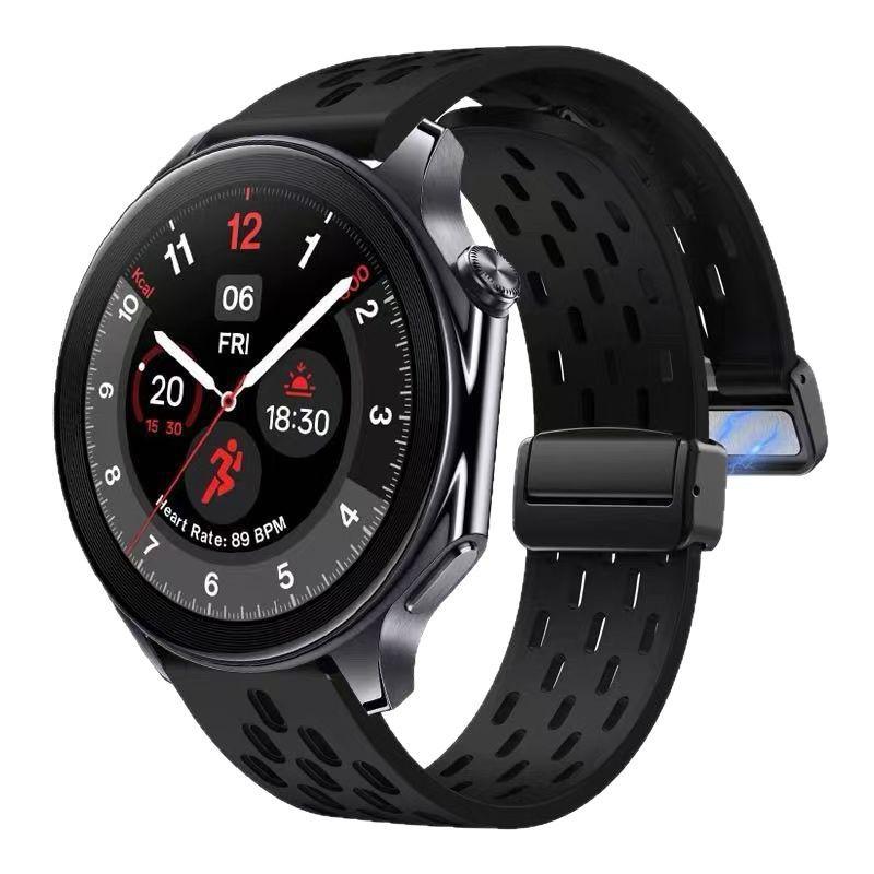 OPPO Watch X2/X1 Magnetisches Atmungsaktives Silikonarmband mit Faltschließe