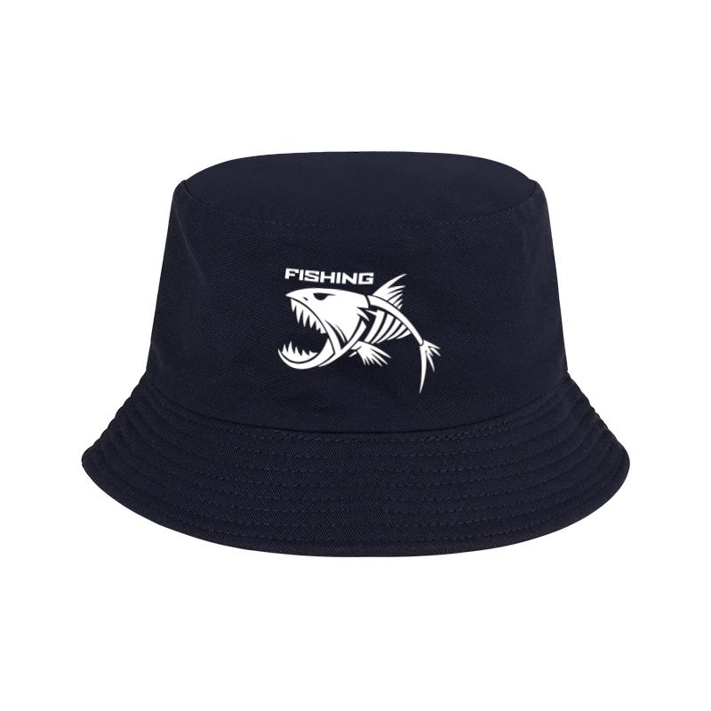 Skeleton Fish FISHING Print FisherUnisexs Hat  Casual Camping  Outdoor Unisex Sun Hat for Fishing Enthusiasts