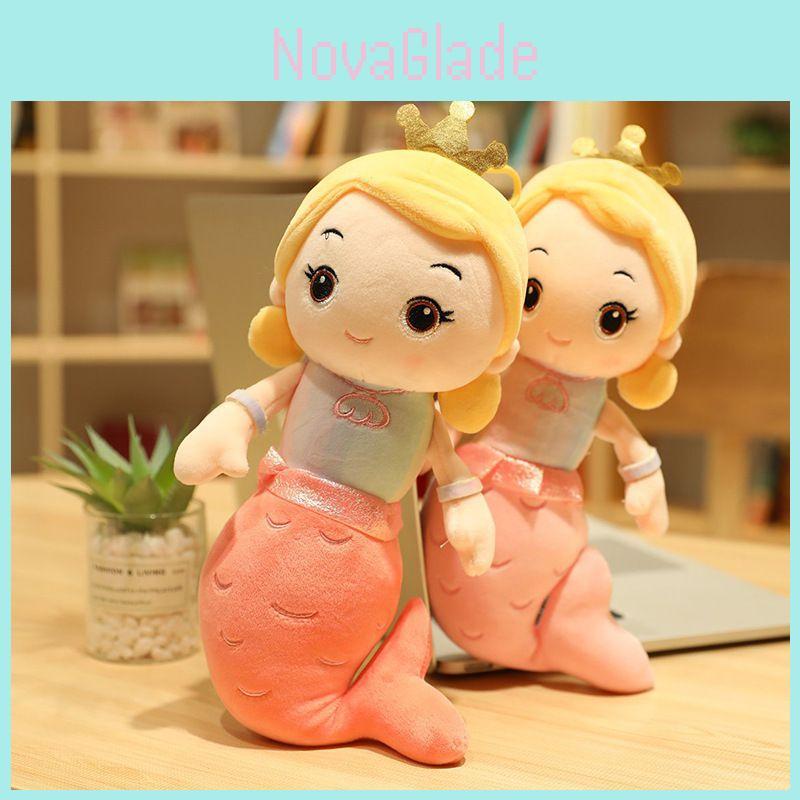 Soft And Cute Crown Mermaid Stuffed Toy Doll Great For Kids Birthday Celebrations