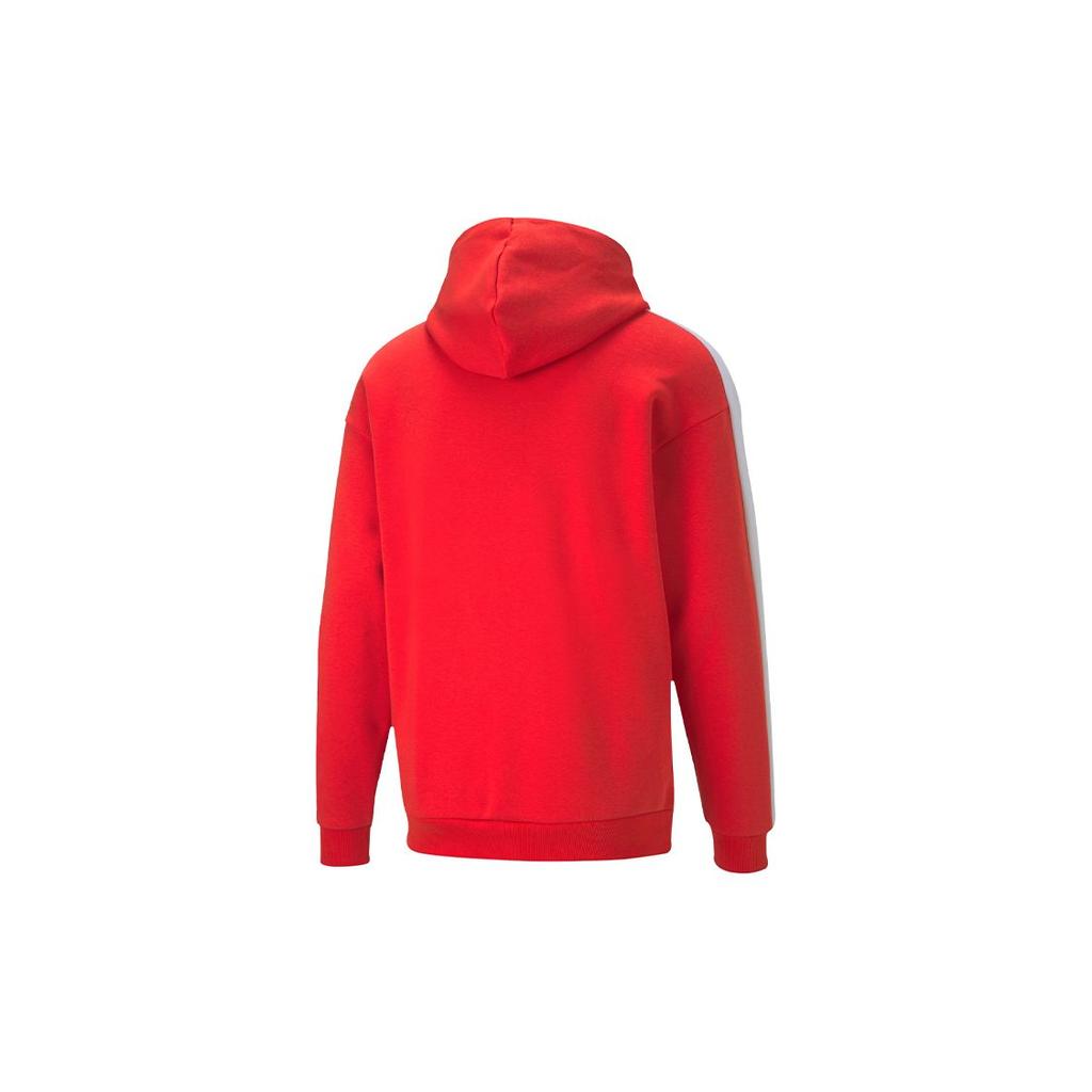 Puma Color Block Hooded Sweatshirt Men Tops Red 530272-11