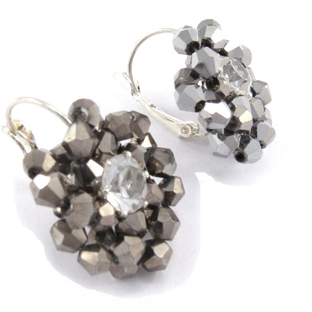 Les Trésors De Lily [K1109] - Designer-Ohrringe 'Mineralia' grau