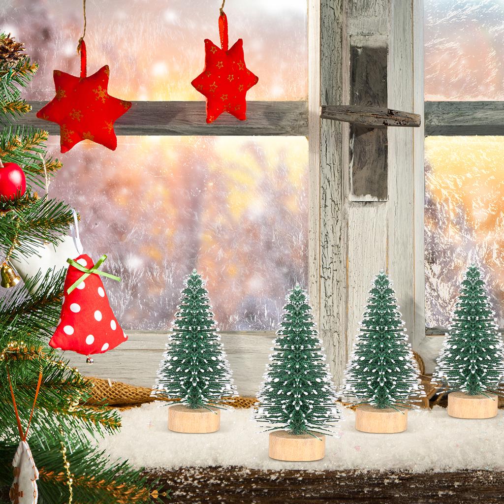 10Pcs Artificial Pine Tree Models Mini Fake Trees Desktop Ornaments Christmas Tree Miniature Xma Party Layout Props 5 X 3 X 3 Cm