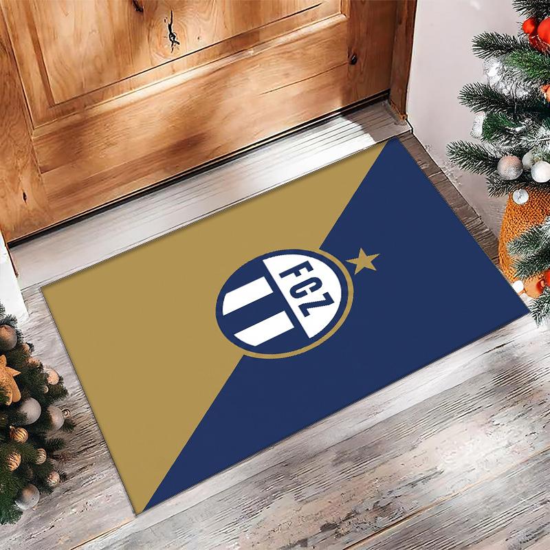 Tappeto Morbido Area Rug con Motivo Calcio FC Zürich Antiscivolo Tappeto per Pavimento Interno Tappetino Decorazione Sportiva per Camera da Letto
