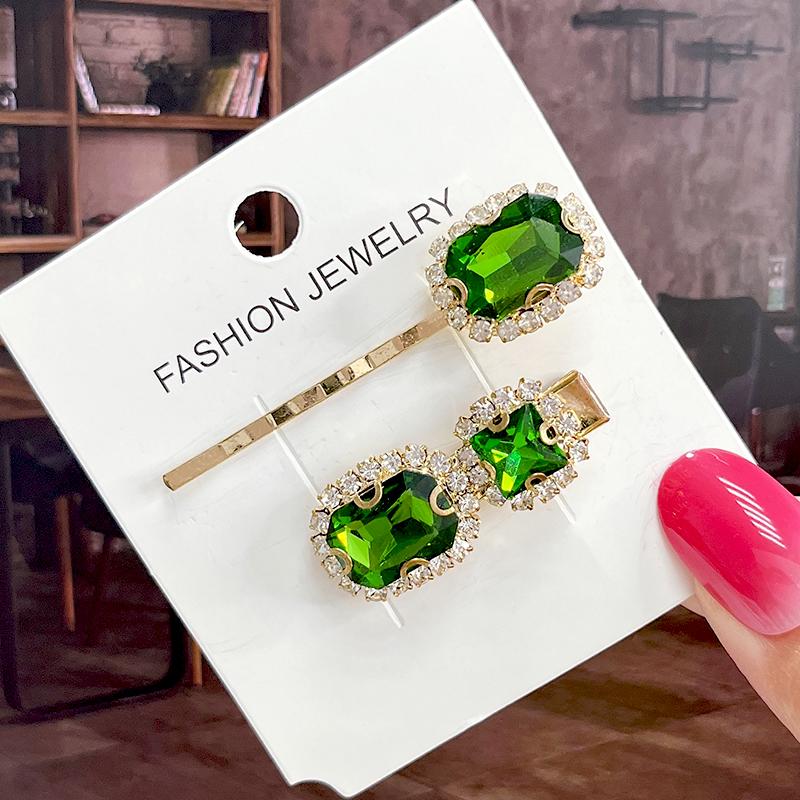 Fashion Shiny Luxury Full Crystal Pearl Women Barrettes Waterdrop Hair Clip Hairgrips Geometric Hair Accessories Korean Headwear