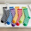 Unisex Socks Funky Harajuku Trend Women Checkerboard Socks Geometric Checkered Sock Men Hip Hop Cotton Streetwear Novelty Soks