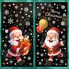 Christmas Electrostatic Window Stickers Santa Claus Snowman Snowflake Window Glass Decoration Stickers