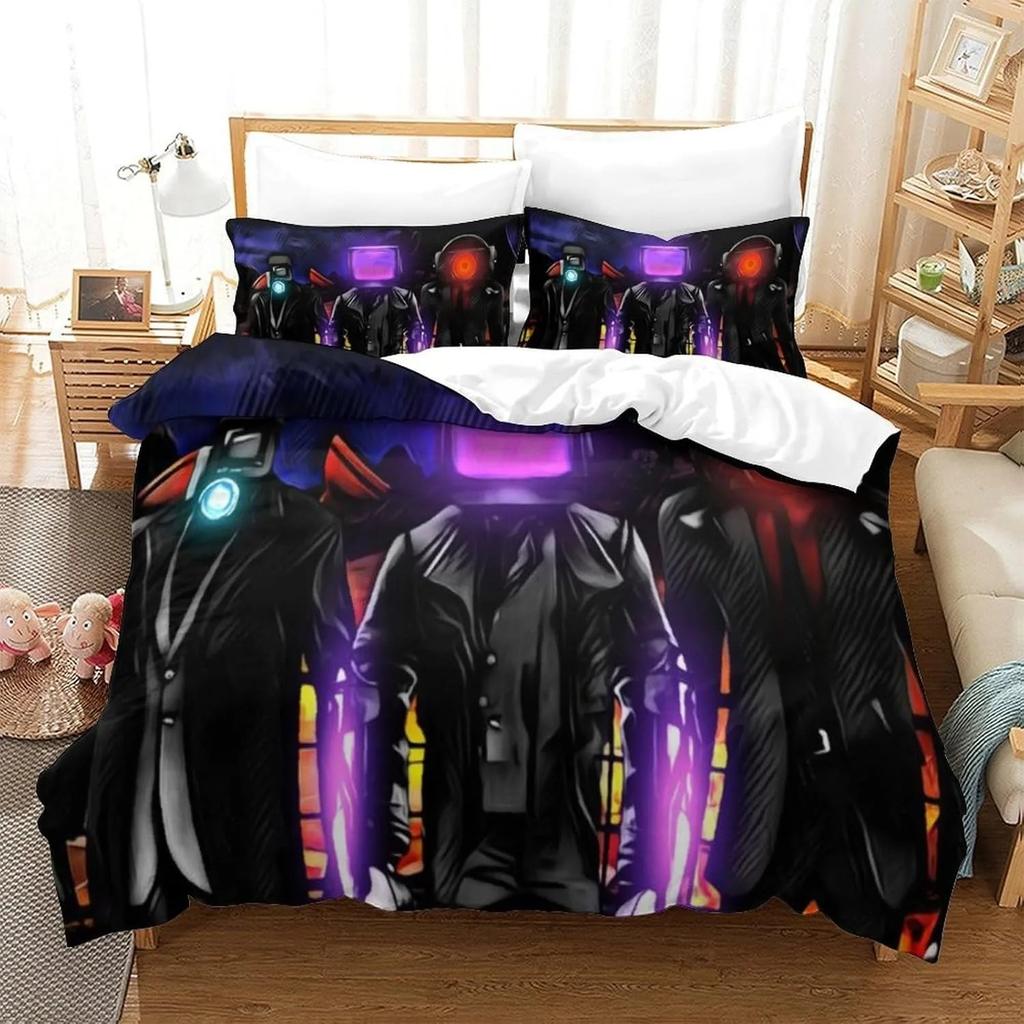 2026 New Game Skibidi Toilet Arale Bedding Set, Includes Large and King Size Bedding, Perfect Holiday Gift