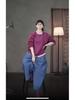 Spring Retro Beige & Red Polka Dot Cotton Casual Loose Shirt