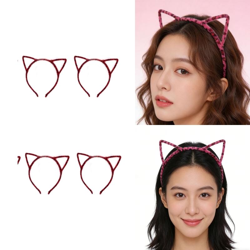 10Pieces Cats Ear Hairhoop Hair Styling Ornament Bendable Hairband For Kids Adults Theme Parties And Everyday Wear