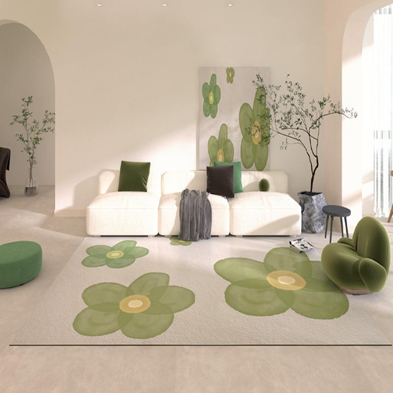 Modern Style Bedroom Decor Green Carpet Large Area Carpets for Living Room Washable Lounge Plush Floor Mat Fluffy Soft Study Rug