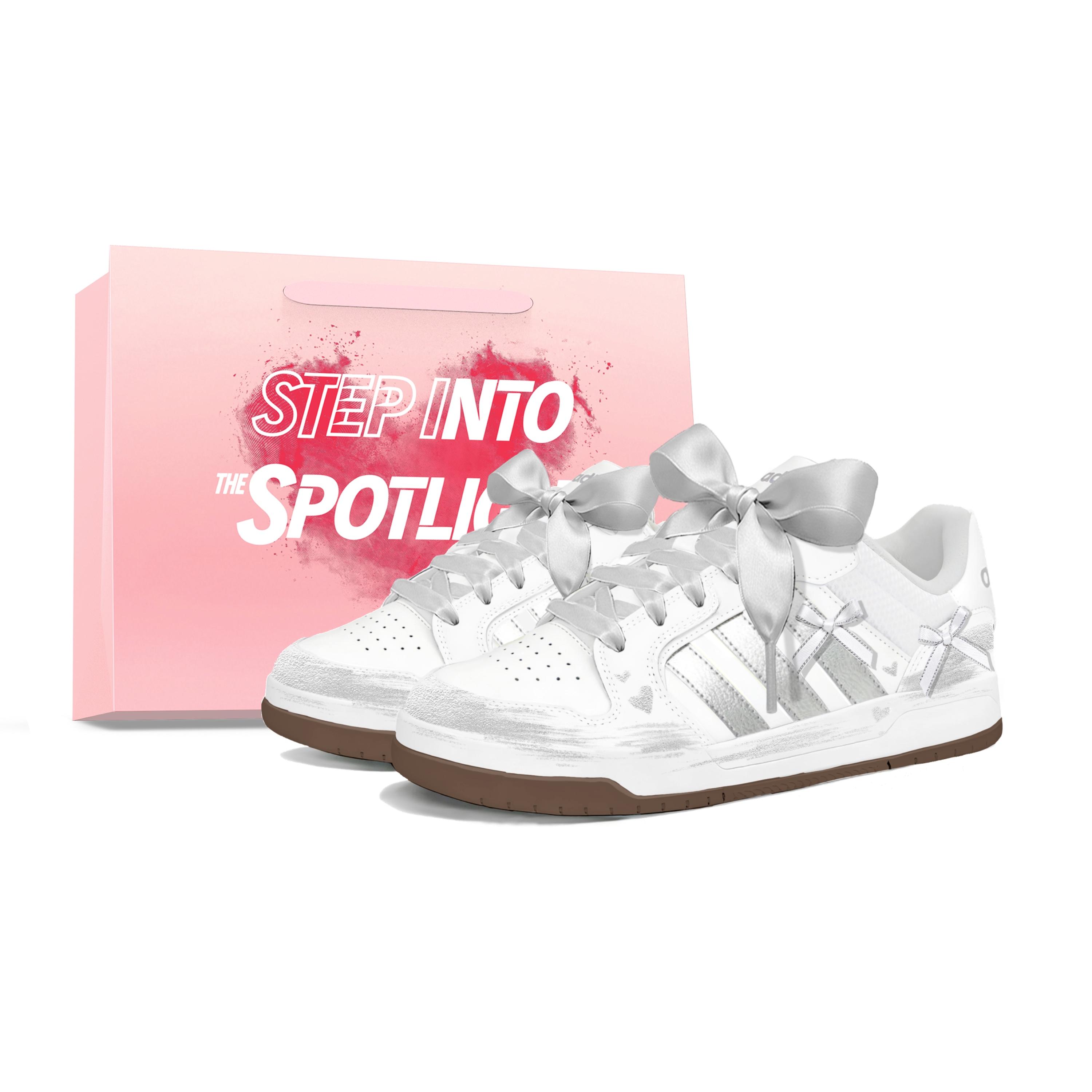 

Adidas ENTRAP Moon White Love Letter Synthetic Leather, Split Cow Leather Abrasion Resistant Low top Skateboard Shoes JP9959(Team2237-) 40⅔