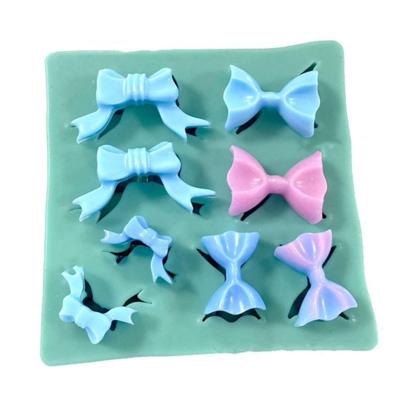 Mini Love Heart Bow Silicone Mold Handmade Soap Making Mould for DIY Baking Fondant Chocolate Wedding Cake