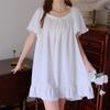 Short Sleeve Women's Pajama Dress Loose Princess Nightgown Casual Ruffle Nightdress  Female
