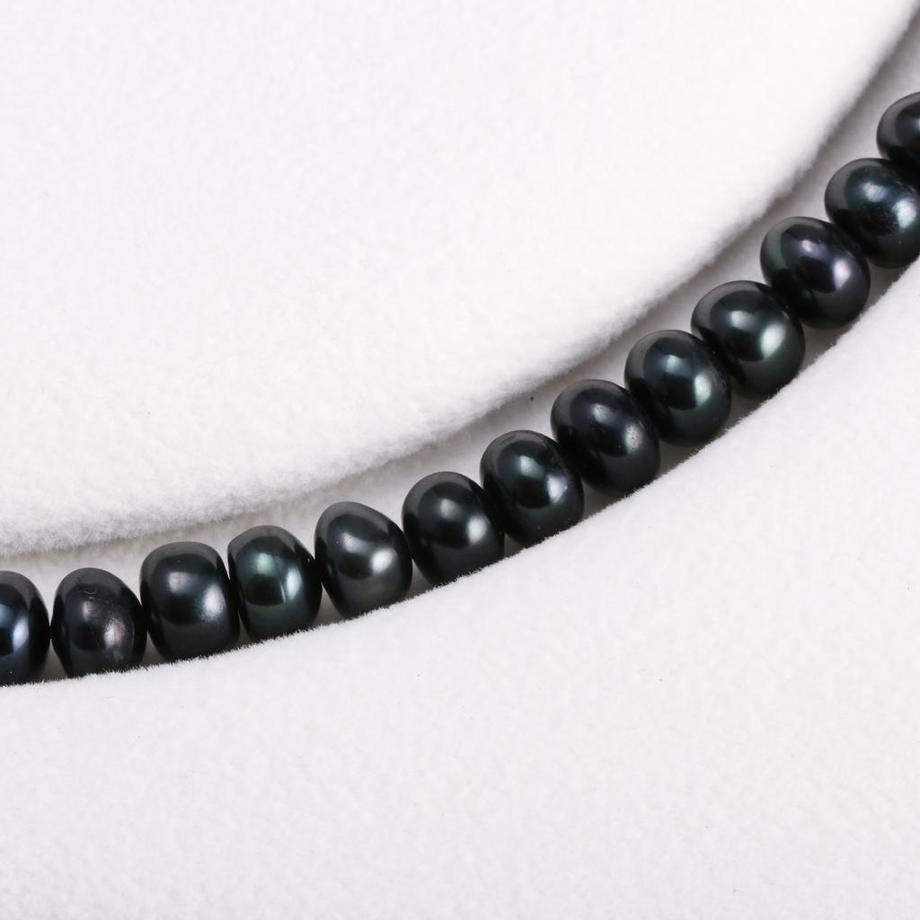1String, Black Natural Freshwater Pearls, Coin Pearl Beads, 7–8 Mm, for DIY Necklace Accessories, Jewelry Making Valentine's Day Gifts, 36cm