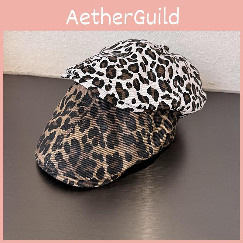 Brim Leopard Print Hat With Cotton And Polyester Blend For Allseason Wear