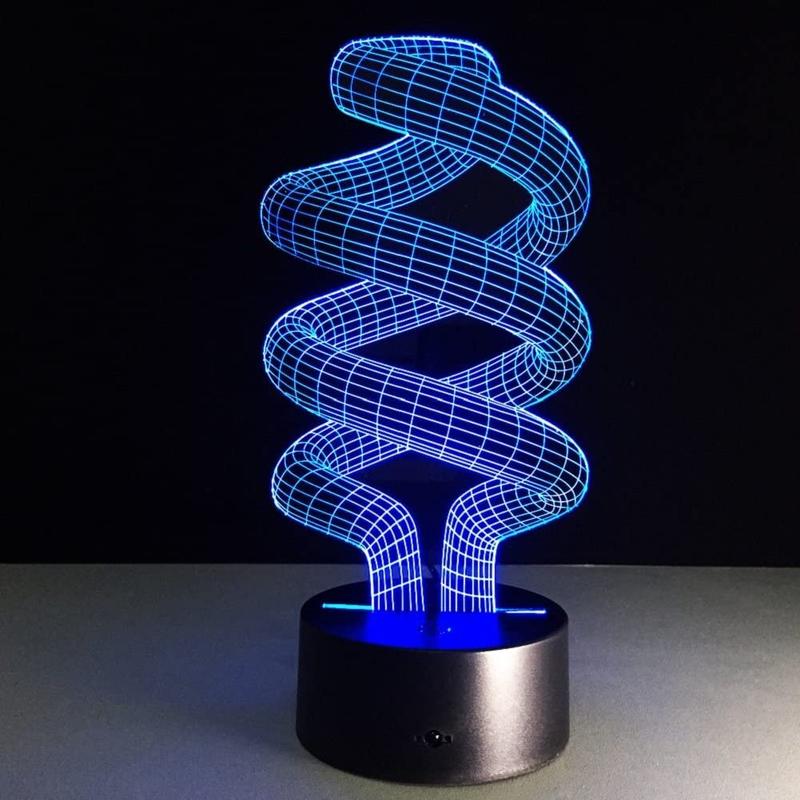 

ATDadâne Spiral 3D Optical Illusion Touch Switch Colorful Desk Lamp Gradity