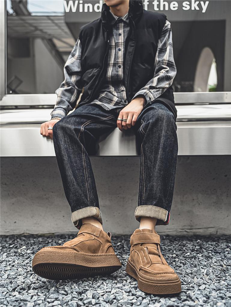 Nové pánské boty Vysoce kvalitní podzimní a zimní boty na skateboarding Vysoký top Pohodlné boty Trendy Retro boty pro volný čas s měkkou podrážkou