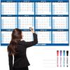 32" X 48" 2026 Wall Calendar Large Dry Erase Calendar for Wall Erasable Laminated 12 Month Wall Planner Yearly Annual Calendar Reversible