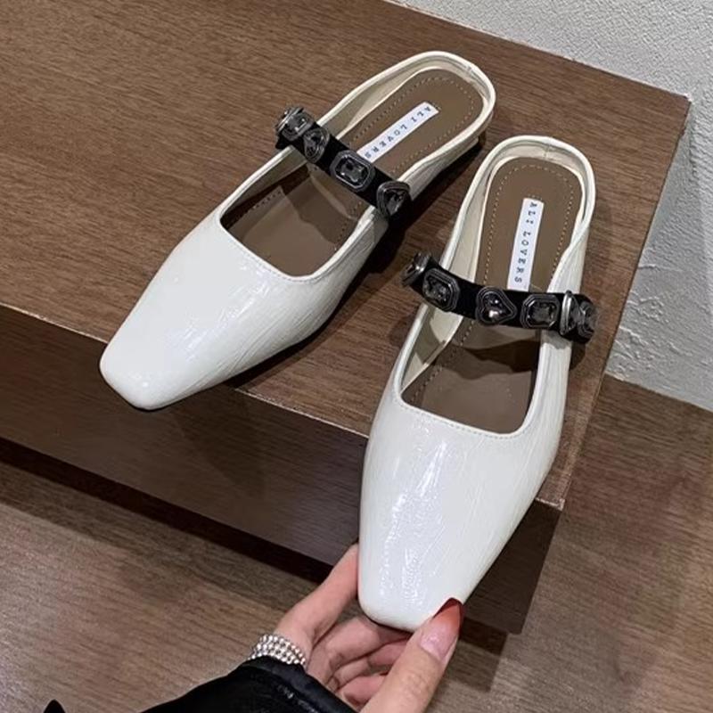 Fashion Fashion Women Slippers Slingback Square Toe Mules Shoes Dress Designer Woman Heeled Sandals 2025 Summer Party Sandalias De Mujer