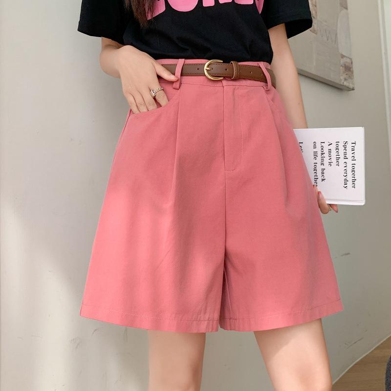 Women's Cotton-Linen Work Shorts, Summer 2026 New High-Waisted A-Line Wide-Leg Shorts