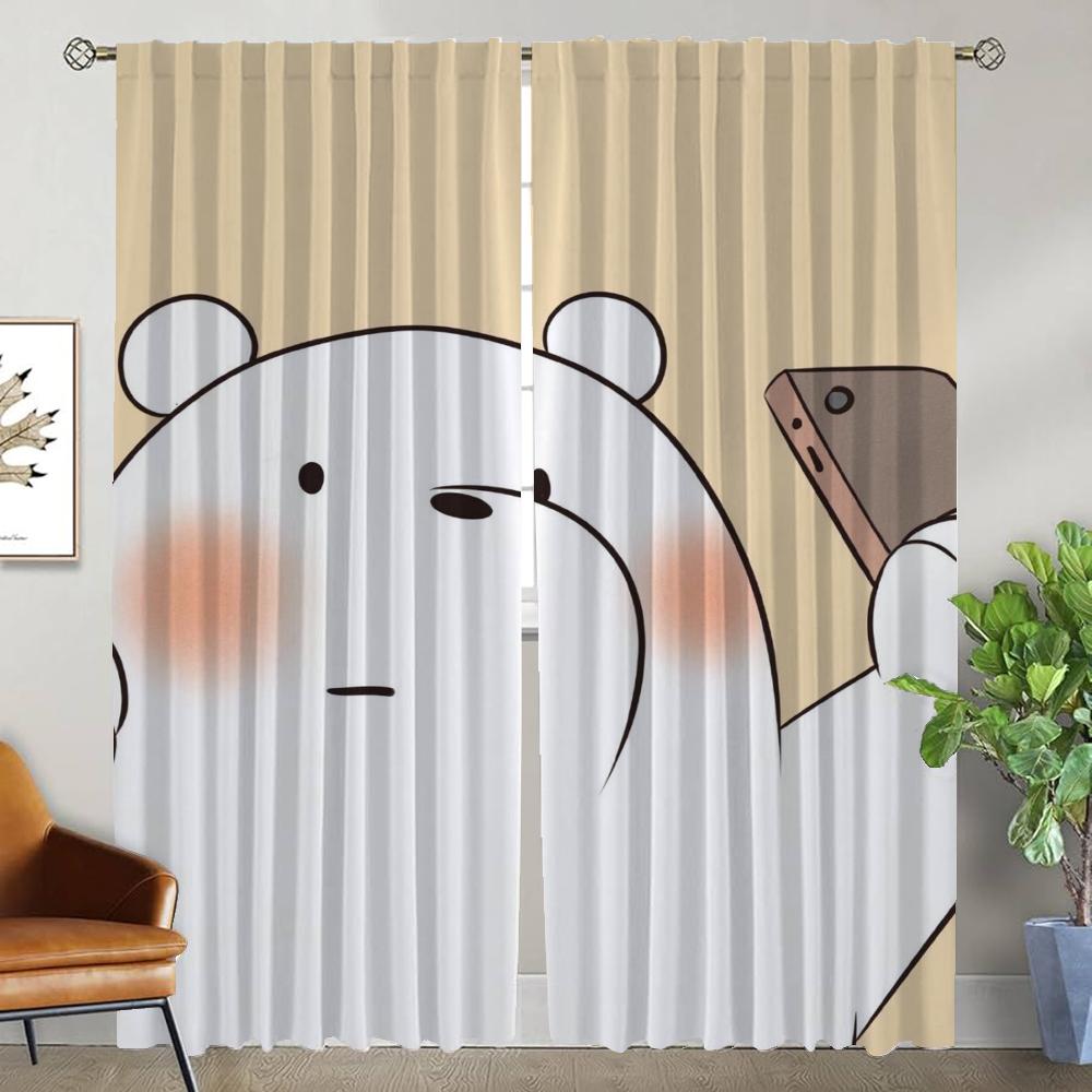 

Cute Baer Shades Elegant Room Curtains 2 Pieces Modern Living Room Curtains for Camera Tulle for Bedroom Blackout Curtain Child W50xH70cmx2pcs-CL