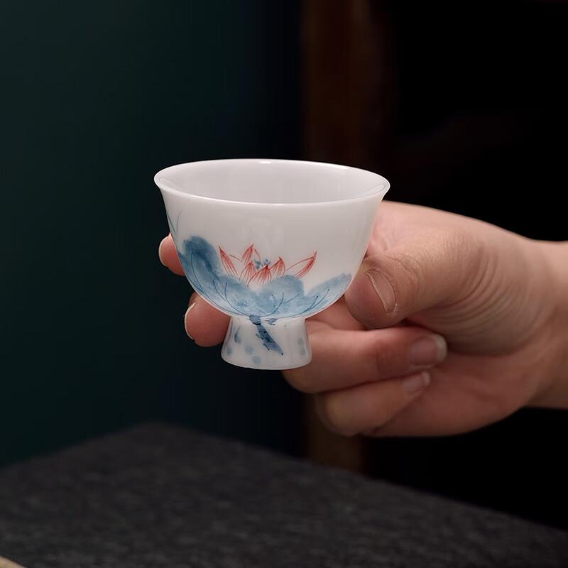 Yi Lu Tang Hand-Painted Ice-Jade White Porcelain Gongfu Tea Cups