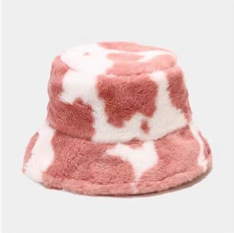 2023082062 Cow Painting Fleece Bucket Hats 8 Colors