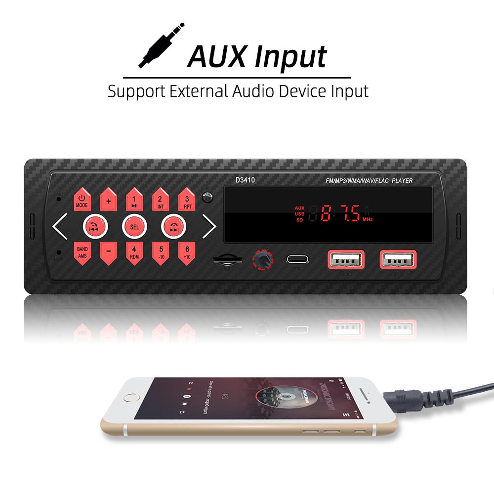 HIPPBQCC Car Radio 1 Din MP3 Player Digital Bluetooth Car Stereo Player FM Radio Stereo Audio Music With Steering Wheel Control