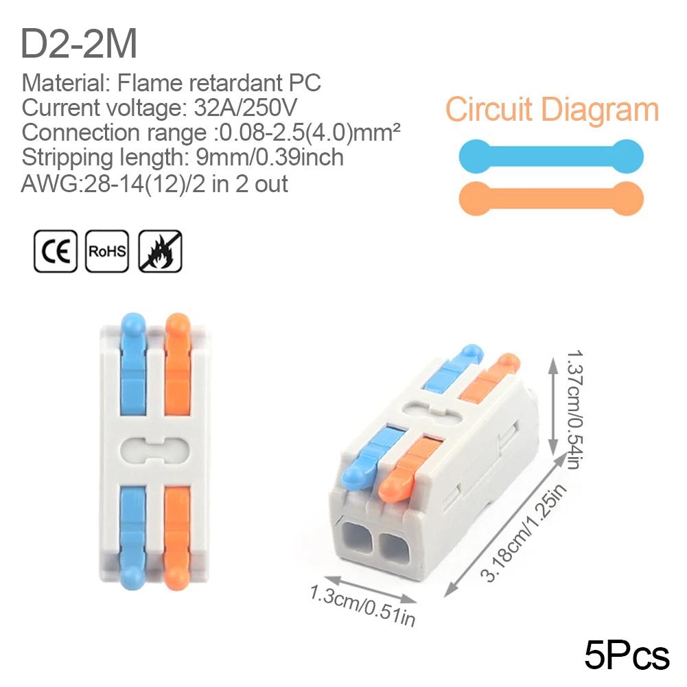 Mini Quick Wire Conductor Connector Universal Compact 2/3 Pin Splicing Push-inTerminal Block 1 in multiple out with fixing Hole