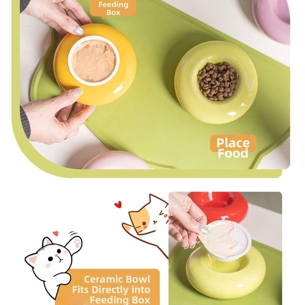 Ceramic Pet Food Basin Anti Slip Pet Feeder Dish Universal Pet Water Feeder Container Pet Supplies
