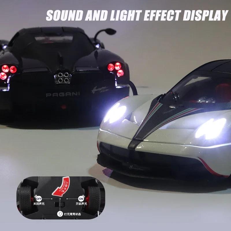 1/24 Pagani Huayra Dinastia Diecast Alloy Car Model Toys 4 Door Opened Sound And Light Pull Back Sports Vehicles For Child Gifts