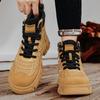 High-top men's shoes autumn trend leisure sports heightening rhubarb Martin boots men's 2024 new locomotive tooling boots