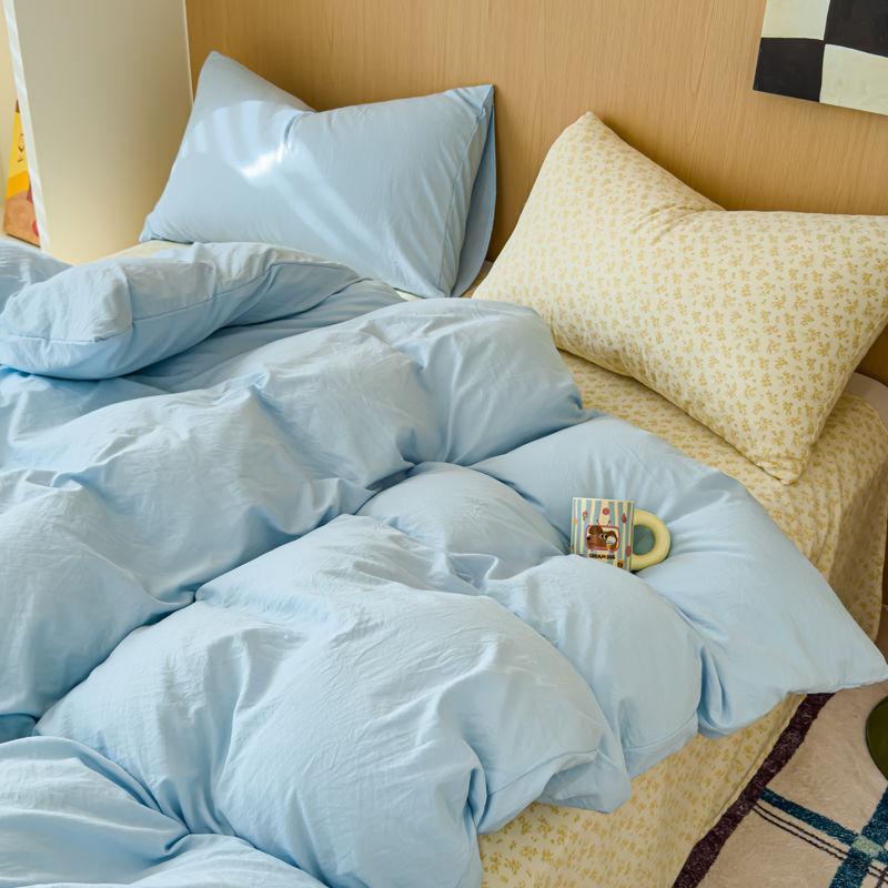 Ins Korean Style Pink Plaid Bedding Set 2025 New No Filling Warm Twin Full Queen Size Girls Bed Sheet Set With Pillowcases