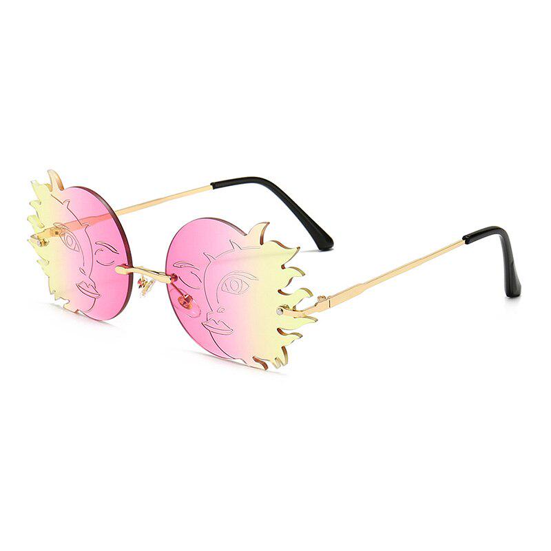 SHAUNA Fashion Rimless Sun Moon Sunglasses Women Candy Colors Smiling Face Gradient Shades Men UV400