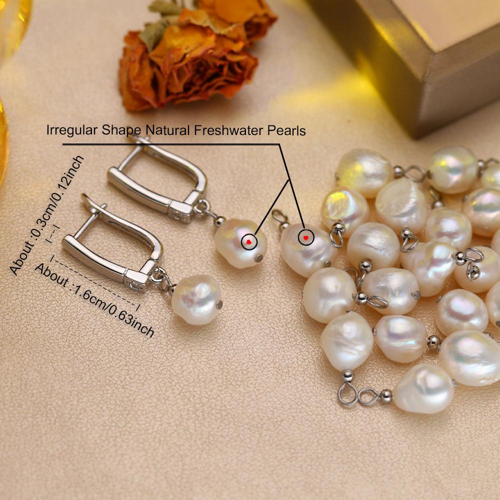 Orecchini da Donna Barocchi con Perle d'Acqua Dolce Moda Due Metodi di Indosso Orecchini con Zirconi Placcati Oro 18K Perla Regali per San Valentino Festa della Mamma