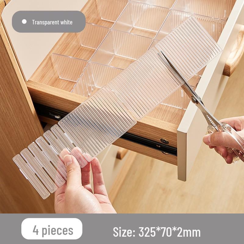 Transparent Adjustable Plastic Drawer Divider - Cuttable Storage Organizer Board