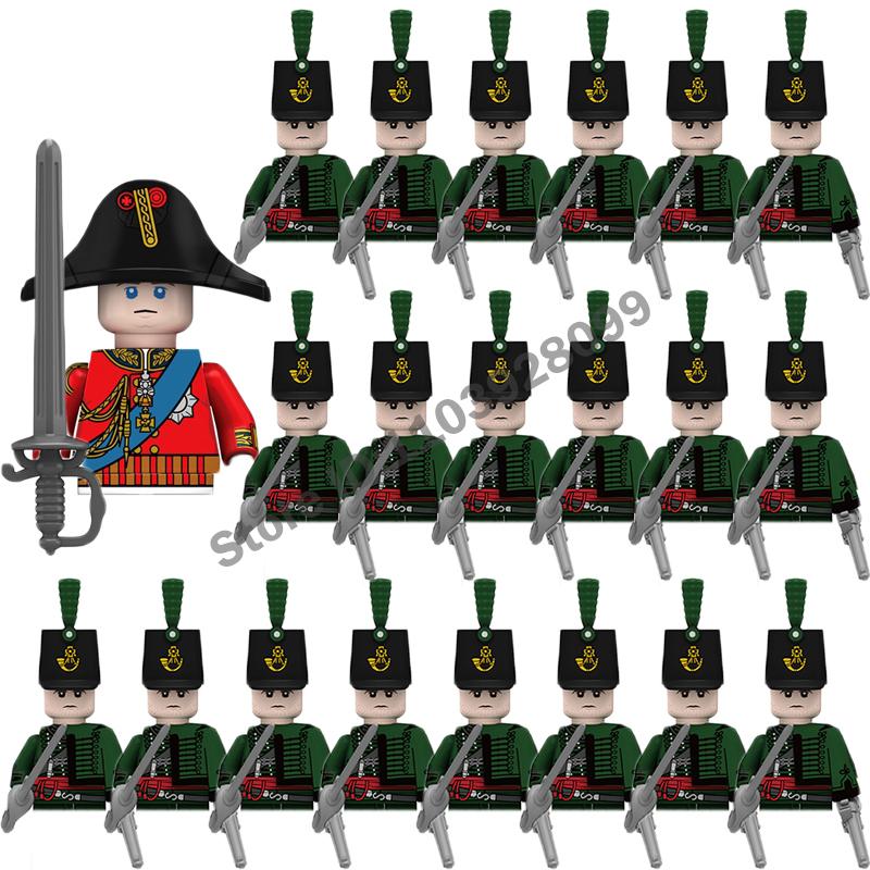 Medieval Military Building Blocks Napoleonic Wars Castle Knight Soldier Figures Weapons Guns British French Marshal Infantry Toy